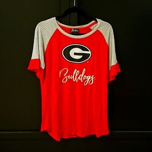 Georgia Bulldogs Flutter Sleeve Top
